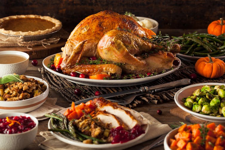 Thanksgiving dinner turkey trimmings