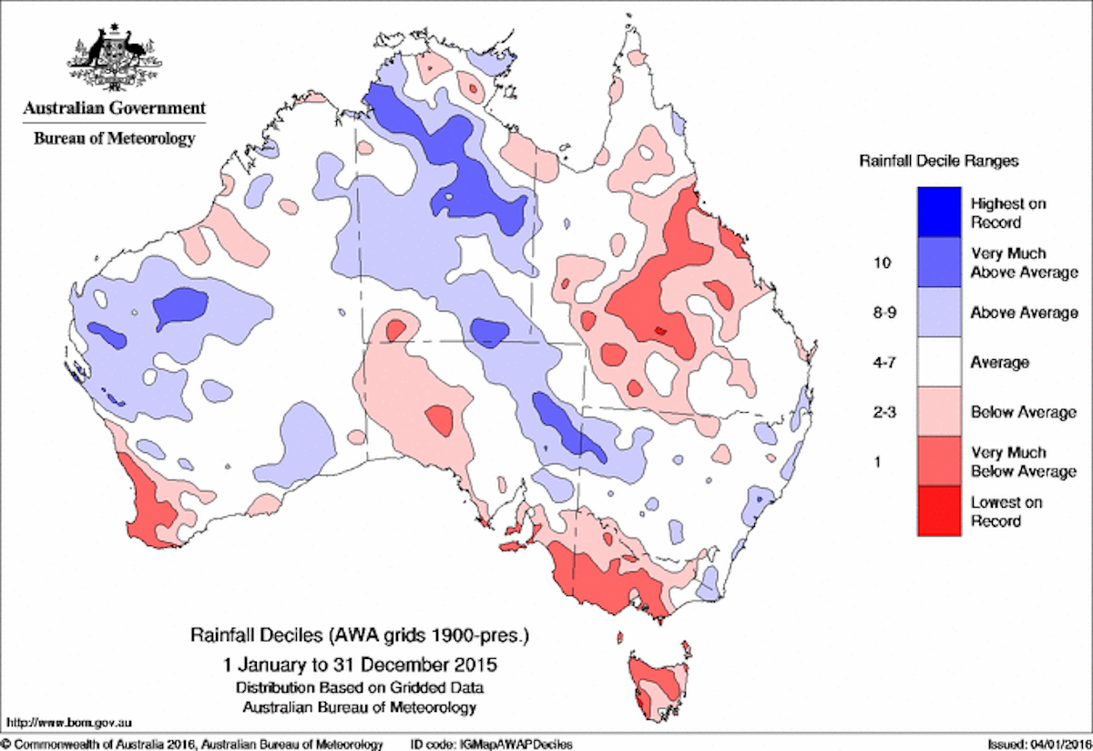 Australia’s climate in 2015: cool to start with a hot finish