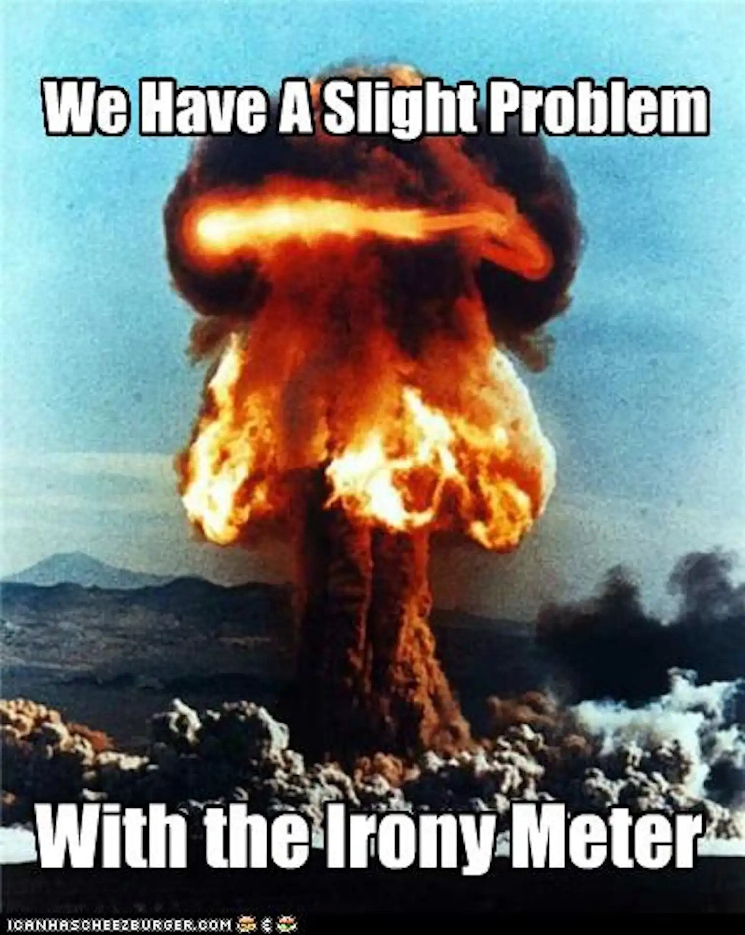 Exploding Irony Meter Visual The CAM debate in 7 memes