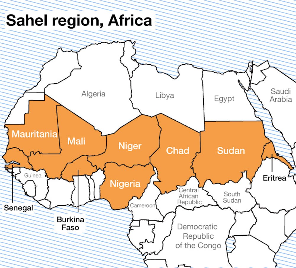 Map Of Africa Sahel Sahel region, Africa