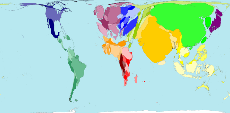 Proportionally Accurate World Map