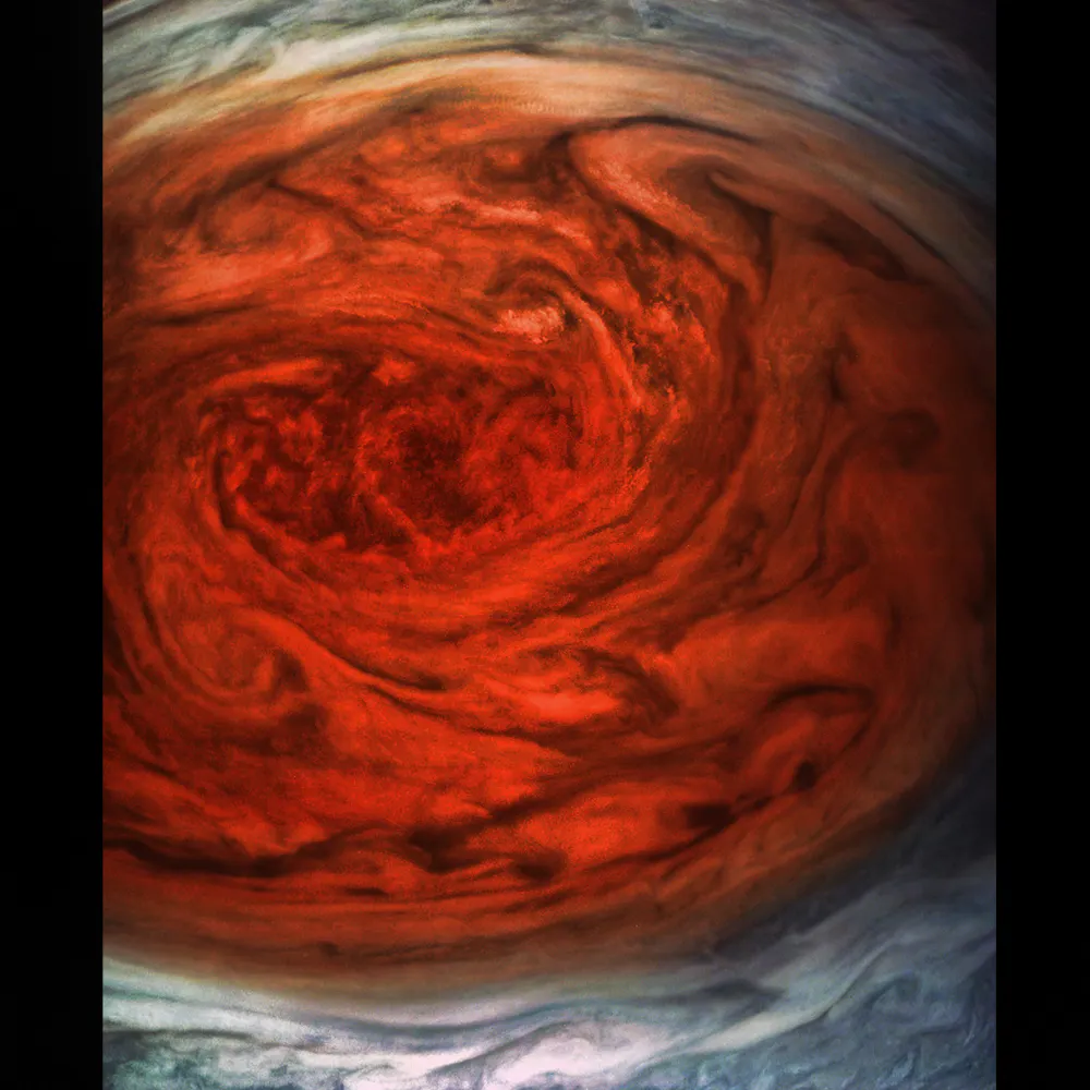 Early images of the closest look at Jupiter's Great Red Spot