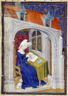 Christine de Pizan in her study