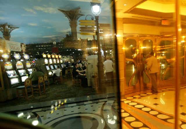 Interior view, slot machines in the Paris Las Vegas Hotel & Casino