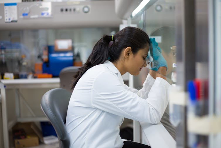 woman in lab