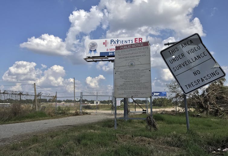 According to the Environmental Protection Agency, an unknown amount of a dangerous chemical linked to birth defects and cancer may have washed downstream from the San Jacinto River Waste Pits site in Channelview, Texas during flooding from Hurricane Harvey. (AP Photo/John L. Mone)