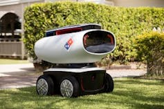 Dominos DRU delivery robots RE currently in the trial stage but will be able to deliver piping hot food and ice cold drinks to the customers doorstep. Dominos