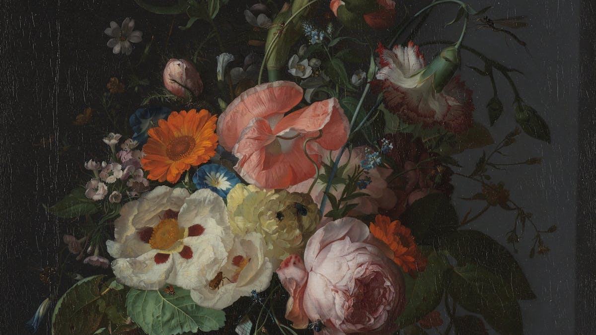 Here S Looking At Rachel Ruysch S Still Life With Flowers In A