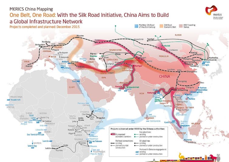A partial representation of China’s One Belt One Road scheme
