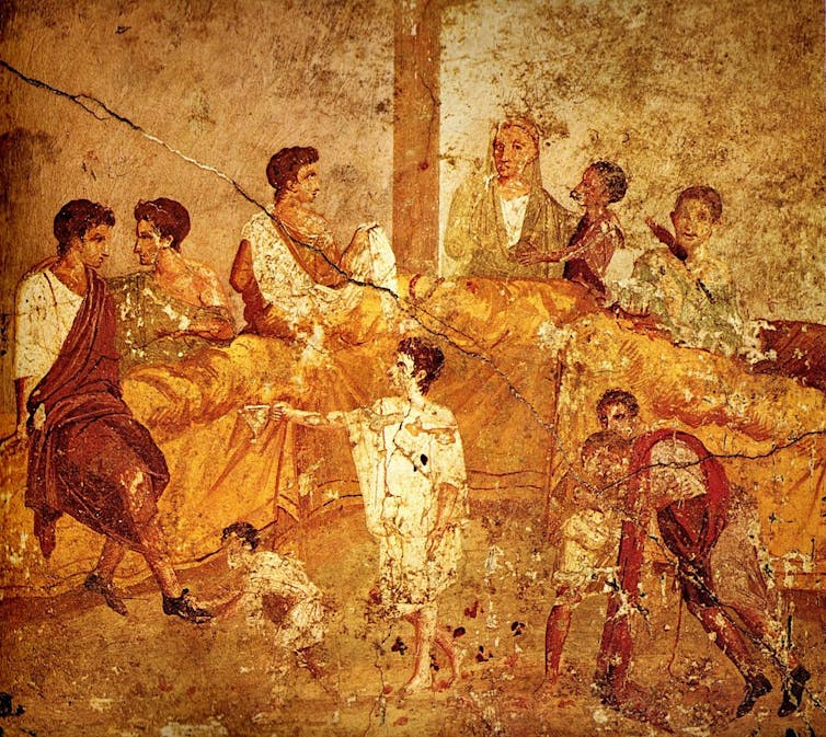 Pompeii family feast painting Naples 