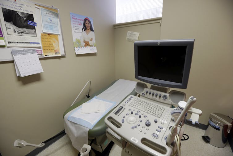 An ultrasound exam room