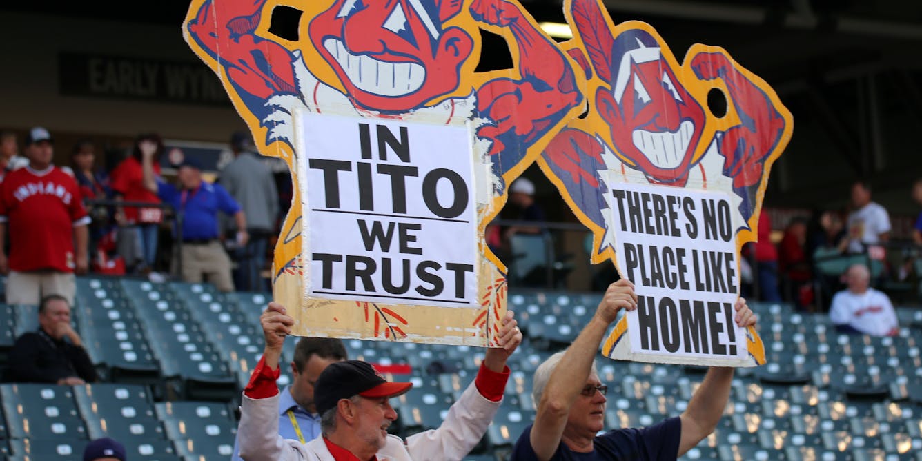 Chief Wahoo remains visible in Cleveland