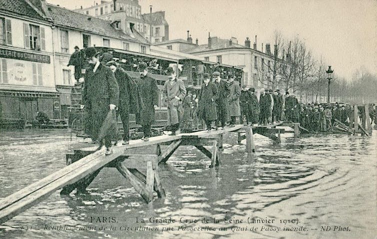 The historic Seine flood, Passy, Paris, January 1910. Will this become a routine part of our regular winters? Claude Shoshany/Wikimedia