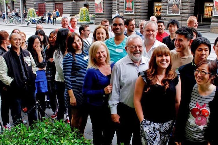 The members of the People’s Panel who helped the City of Melbourne to set its 10-year budget. (Photo: Lyn Carson, Author provided). The members of the People’s Panel who helped the City of Melbourne to set its 10-year budget. (Photo: Lyn Carson, Author provided).