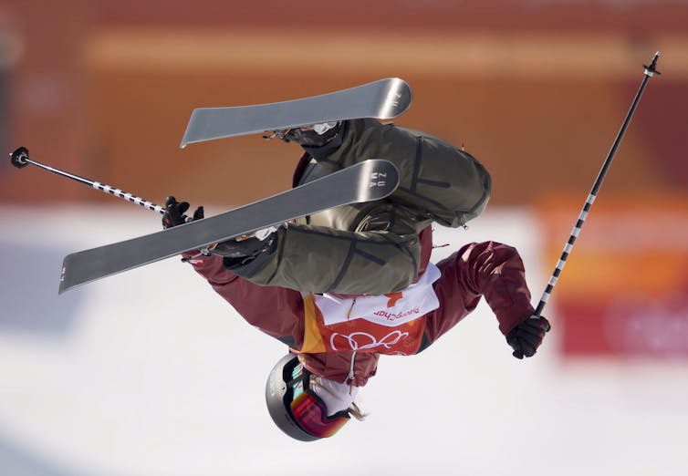 Canada’s Cassie Sharpe skis to a gold medal win during the women’s ski halfpipe at the Pyeongchang 2018 Winter Olympic Games. Competitors like Sharpe often visualize their entire performance–including twisting their bodies to simulate the moves–moments before starting their routines. THE CANADIAN PRESS/Jonathan Hayward
