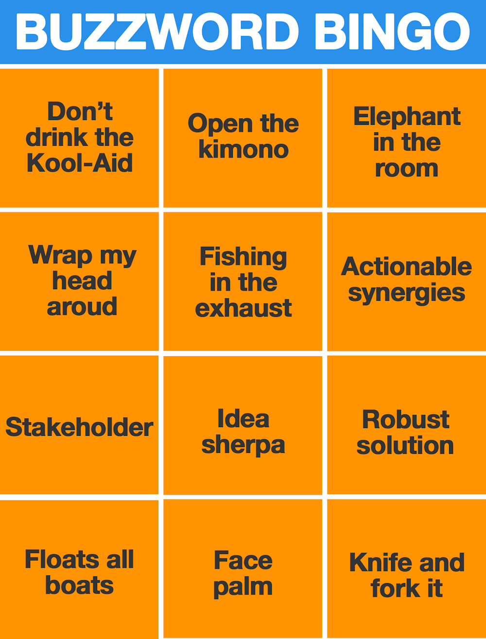 Buzzword bingo phrases Buzzword bingo phrases