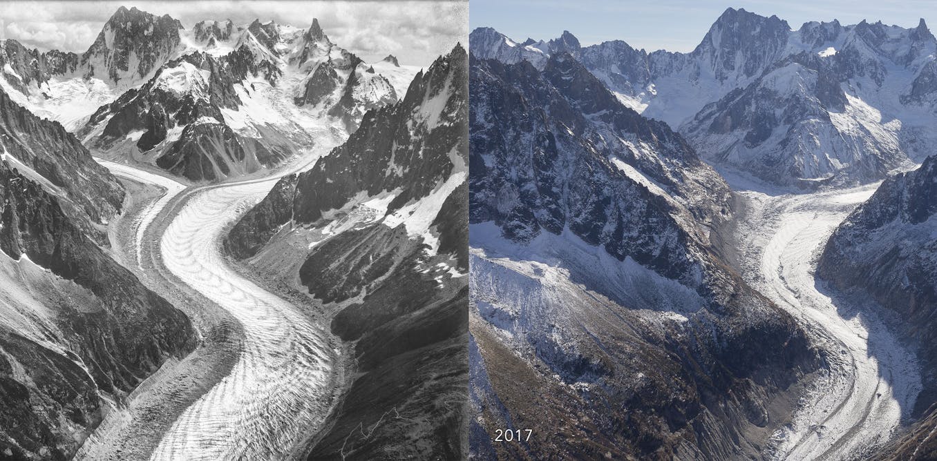 Image result for Climate change is melting the French Alps images