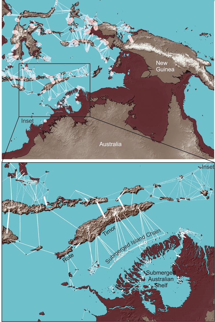 Island-hopping study shows the most likely route the first people took to Australia