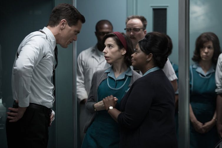 The Shape of Water offers a clever allegory to Donald’s Trump’s presidency, with Michael Shannon’s character (on the left) representing some of the president’s worst qualities