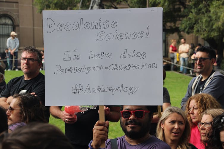 A March for Science protester in Melbourne. Credit: Wikimedia Commons/Takver CC BY-SA