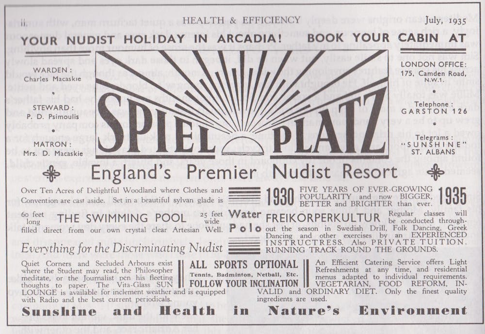 Modern Nudists - Naked Utopia: How England's First Nudists Imagined The ...