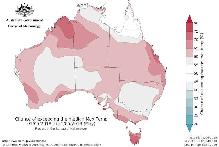 Ocean heat waves and weaker winds will keep Australia warm for a while yet