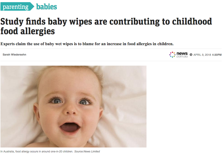 can baby wipes cause childhood food allergies?