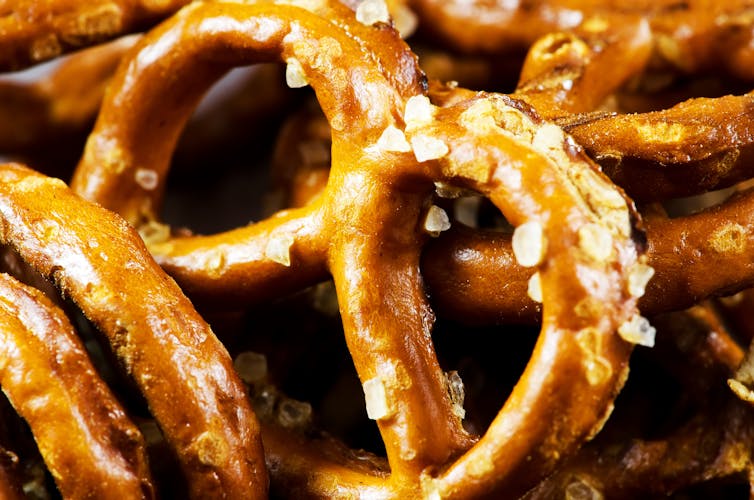 close up of hard pretzels
