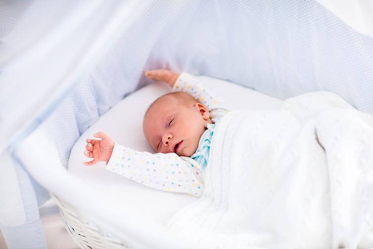 The need for sleep changes over the lifespan. Babies need the most sleep. (FamVeld/Shutterstock)