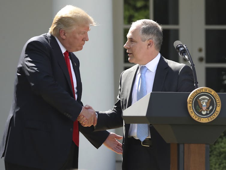 President Trump with EPA Administrator Scott Pruitt.