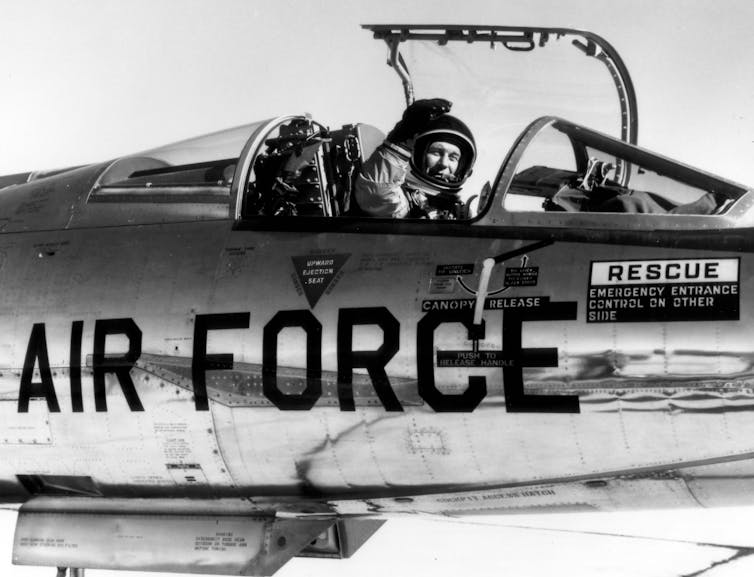 Chuck Yeager in the cockpit of an NF-104 on Dec. 4, 1963. (U.S. Air Force Photo)