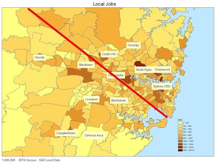 access to jobs divides Sydney along the 'latte line'