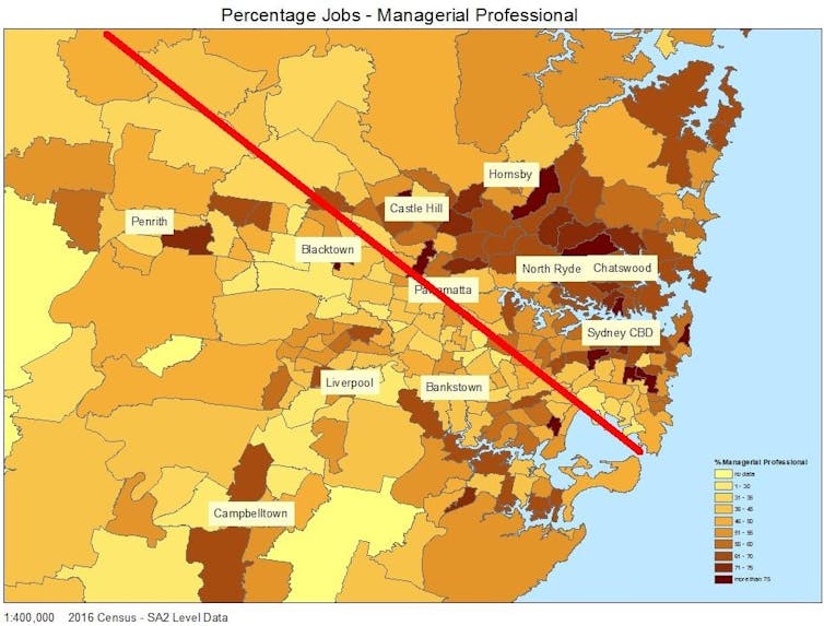 access to jobs divides Sydney along the 'latte line'