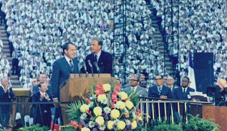 Richard Nixon with Billy Graham