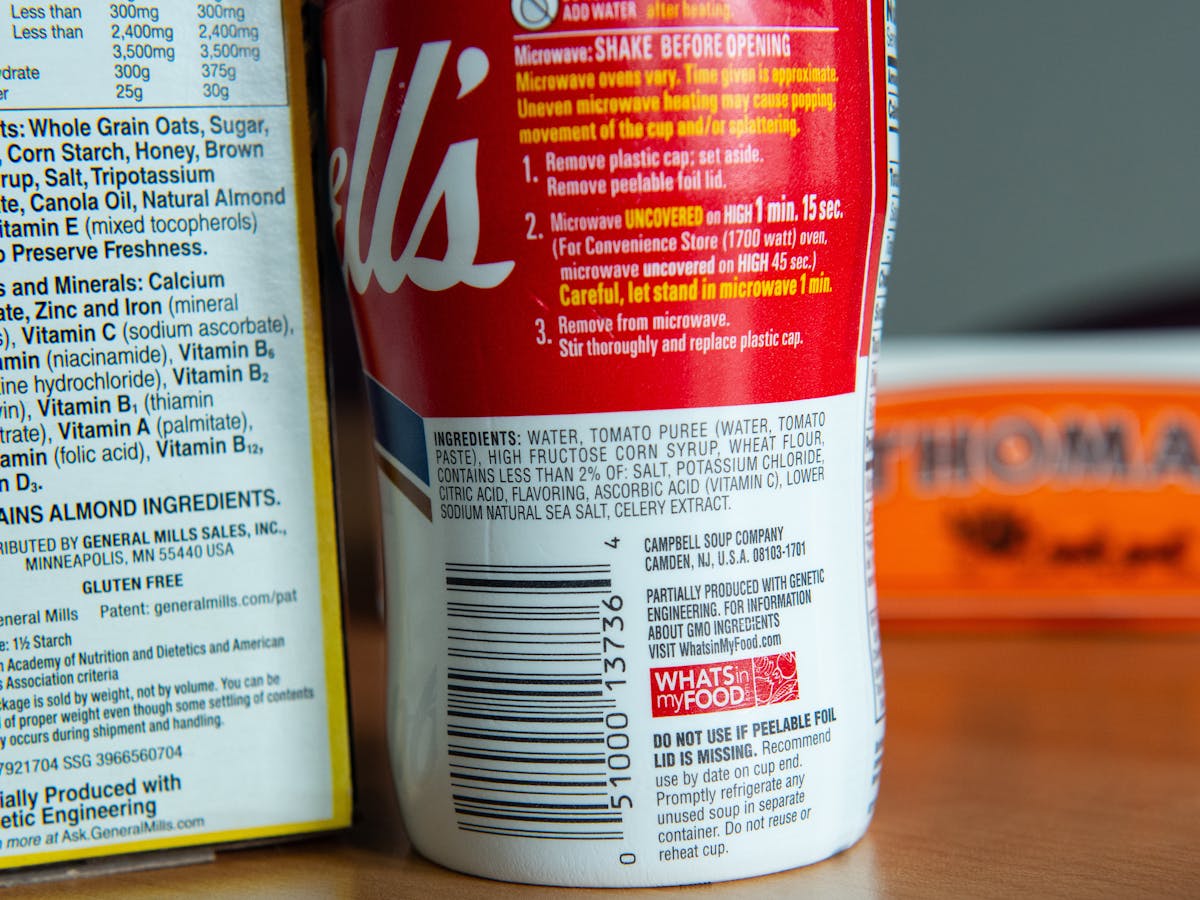 Mandatory information on food labels