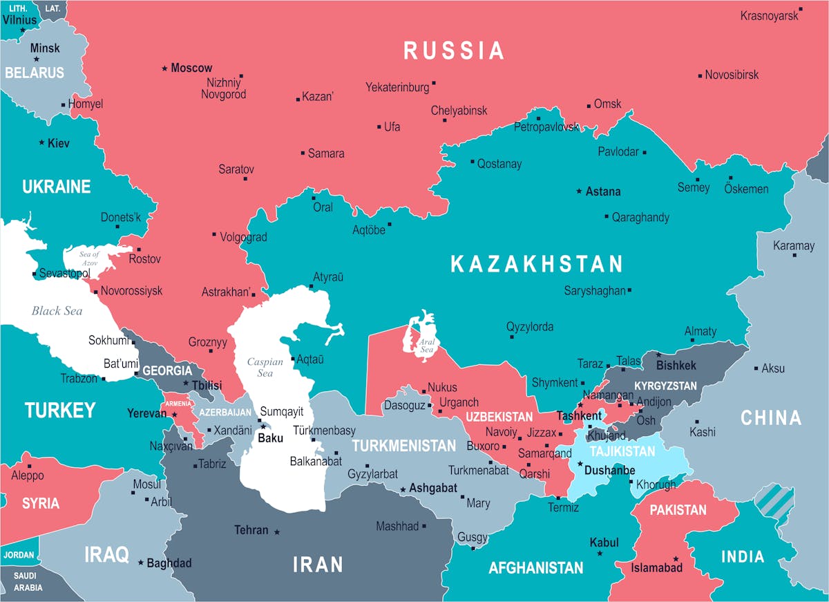Russia And Central Asia Map Central Asia is the new economic battleground for the US, China 