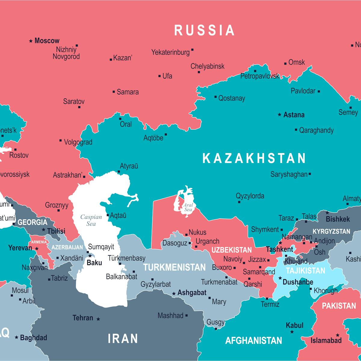 Central Asia Is The New Economic Battleground For The Us China And Russia Russia And Central Asia Map