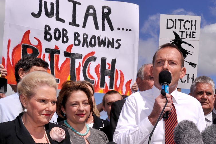 Sexist abuse has a long history in Australian politics – and takes us all to a dark place