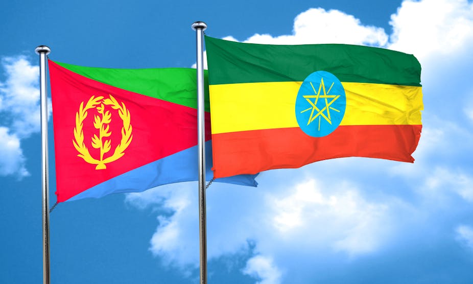 eritrea ethiopia peace eritrean ethiopian flag happened diplomacy opinion role road shutterstock week polemics