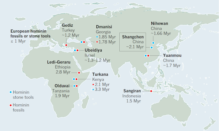 Humankind's odyssey from Africa began more than two million years ago