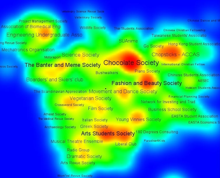 Meet me at the bar! How uni students interact on a campus, and why chocolate can help