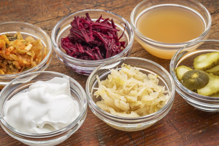 Probiotics bacteria are found in fermented foods. Prebiotics