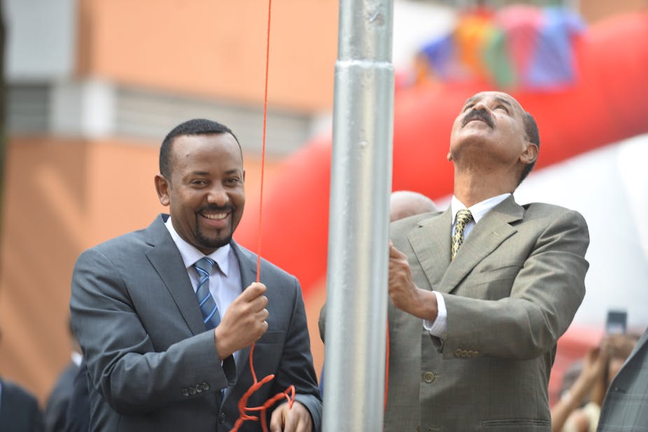 Image result for abiy ahmed smokes peace pipe with eritrea president