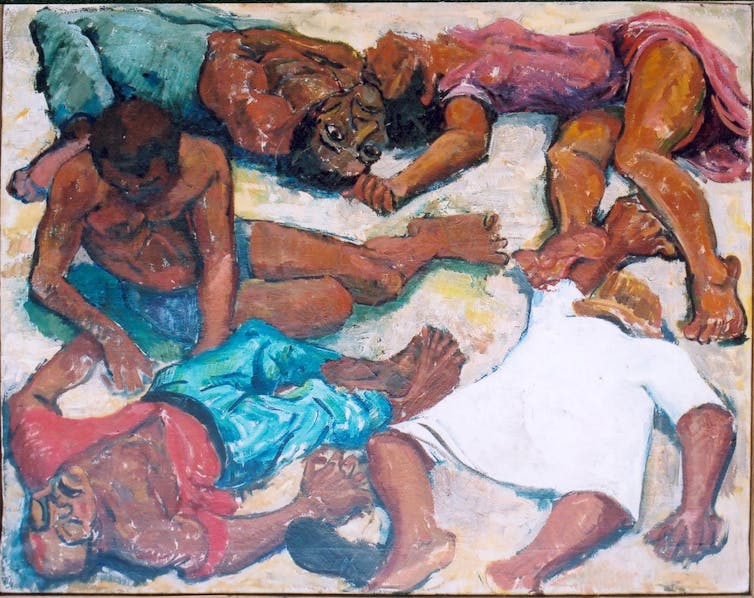 Painting of the Sharpeville massacre in 1960. Godfrey Rubens