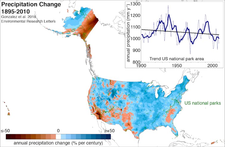 Human-caused climate change severely exposes the US national parks