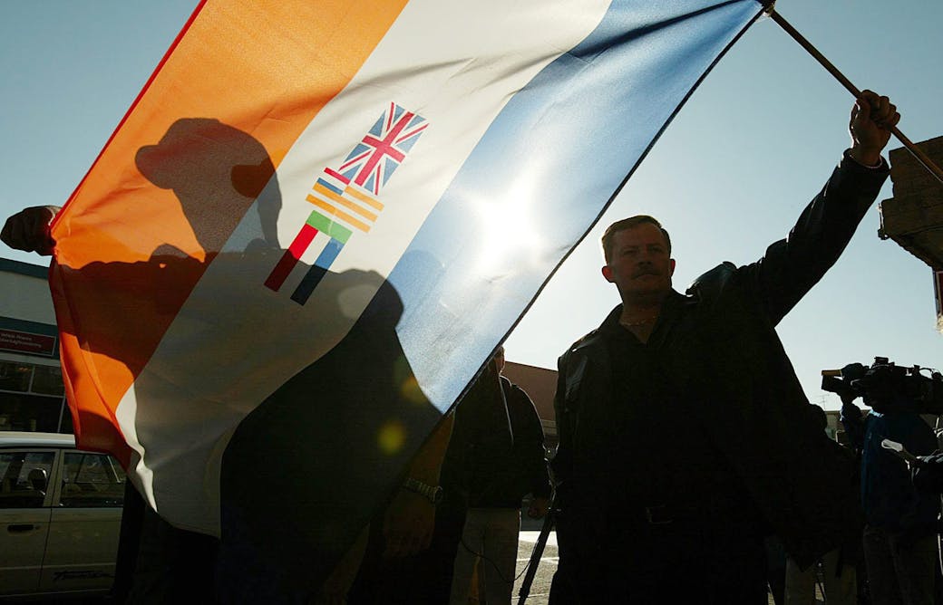 Armed members of the South African far right group the Afrikaner