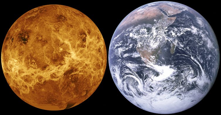 Venus and earth