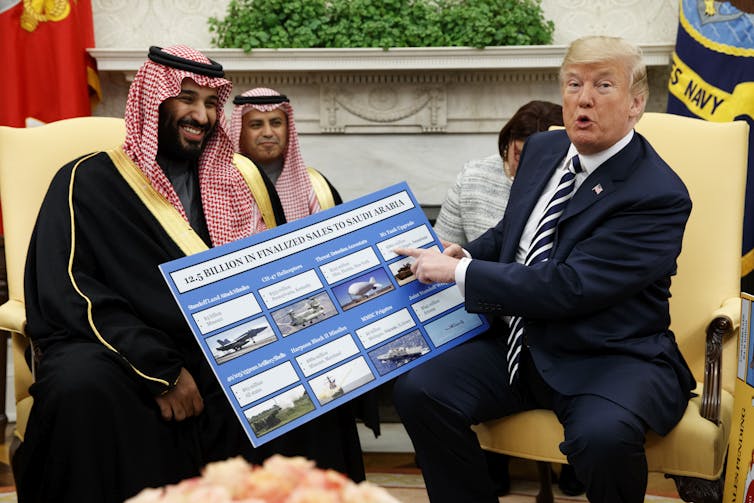 President Trump talking to Saudi official 