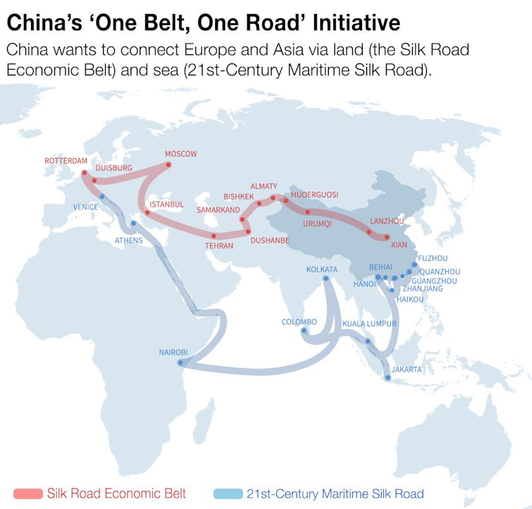 China's one belt, one road initiative.