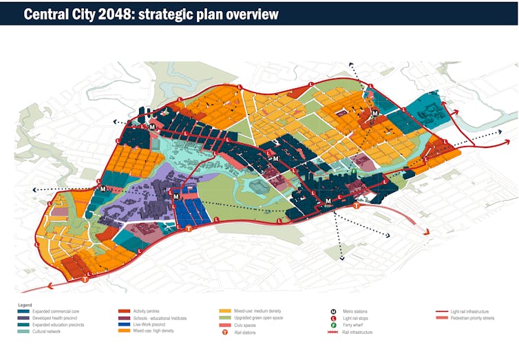 Figure 2: An overview of Central City 2048.
Image: Jamie van Geldermalsen, Mile Ilija Barbaric, Rao Umair Afzaal, Kun Fan, Author provided